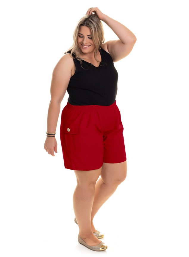 2417 9 tpd 3461a bermuda feminina em sarja c bolso cargo g1 a g4