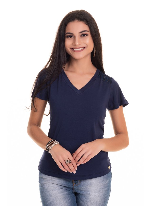 2552 12 tpd 3896 blusa feminina em visco com renda p a gg