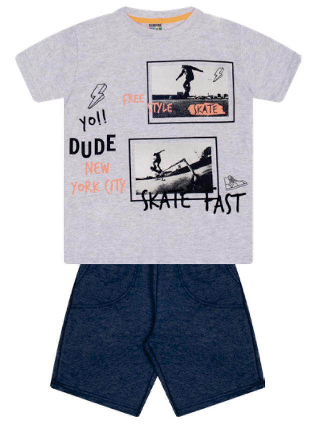 7390 mescla conjunto infantil masculino moletom skate