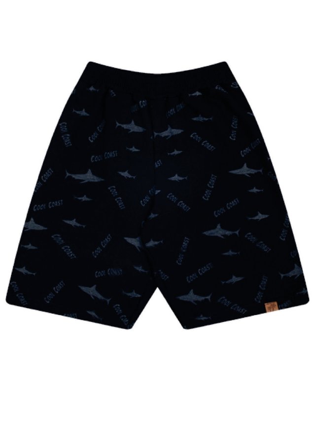 7399 preto bermuda infantil moletom tubarao