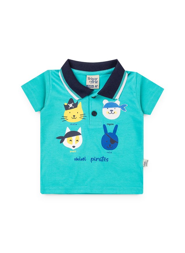 6025 polo azul novo avulsa meia malha pmg