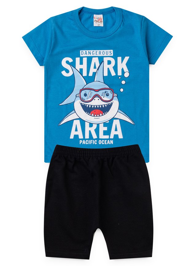 2063 azul conjunto infantil shark tubarao 2