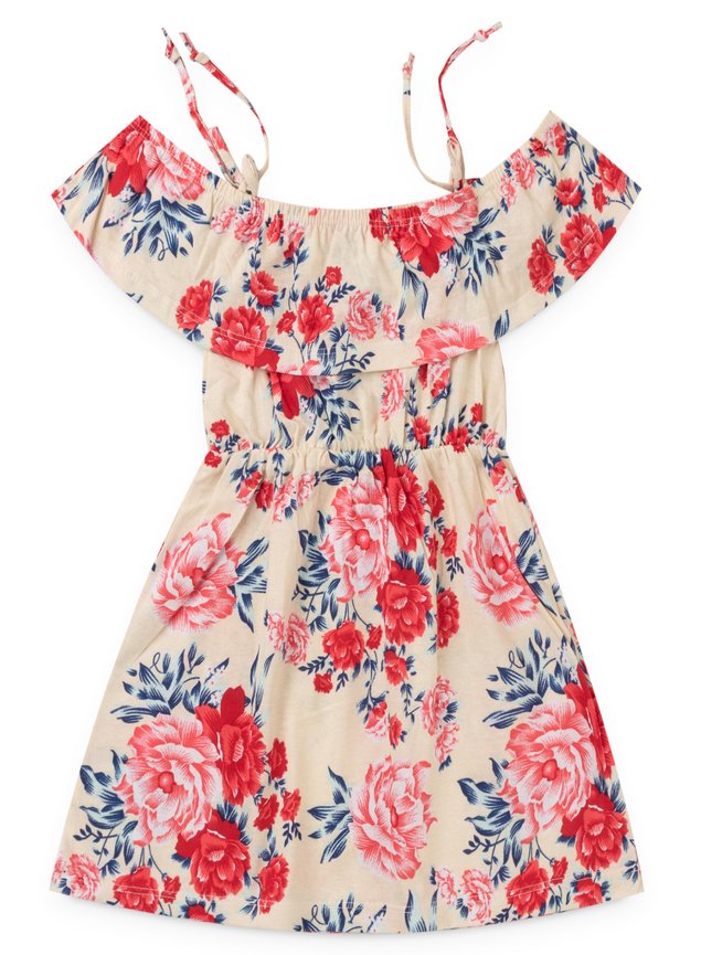 2119 off vestido infantil estampado floral flores