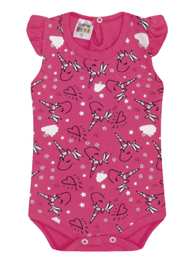7307 rosa pink body infantil estampado unicornio