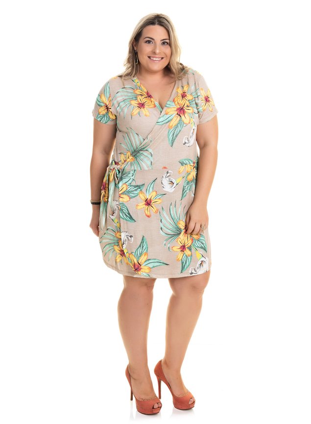 2600 e83 tpd 3250 vestido transpassado em vicose estampada g1 a g4