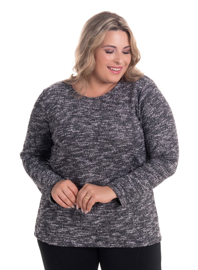 2269 1 blusa em malha tricot brushed plus size