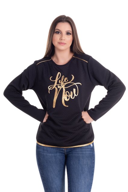 2460 6 blusao em matelasse de malha com filetes dourados 0