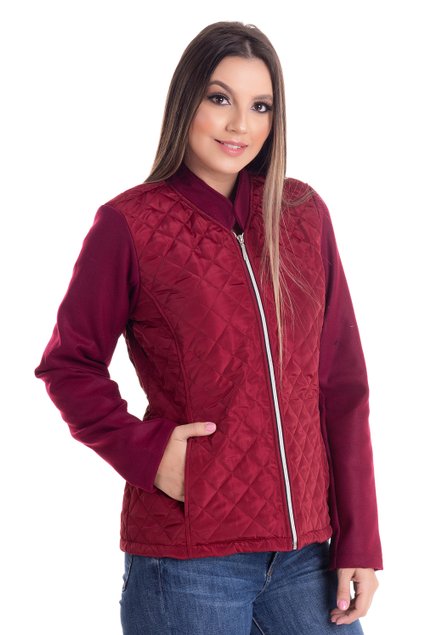 2457 6 jaqueta em matelasse dublado e mangas em la sintetica 0