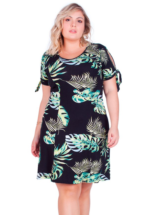 2669 vestido plus size estampado viscolycra