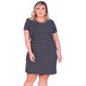 2686 2722 vestido plus size listrado em viscolycra