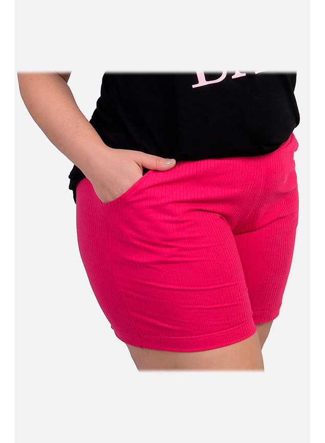 3134 bermuda plus size em ribana com elastano