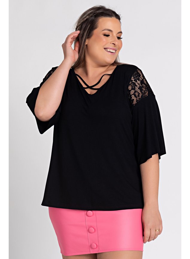 2635 blusa feminina plus size viscolycra detalhe gola manga gode renda moda prime serena 4