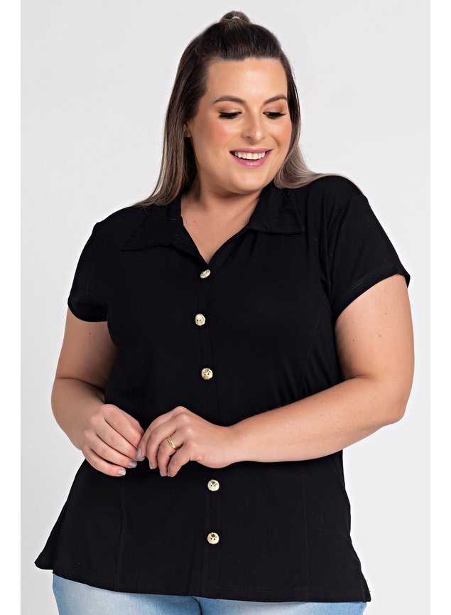 2274 blusa feminina plus size visco botoes fake ki beleza moda prime
