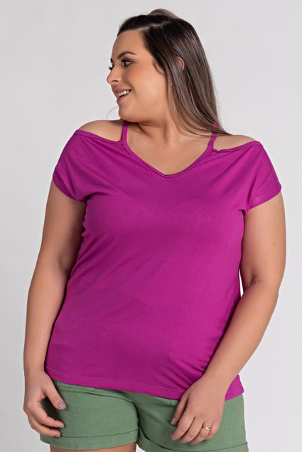 3141 blusa feminina plus size gola v vazado ombro shimy 2