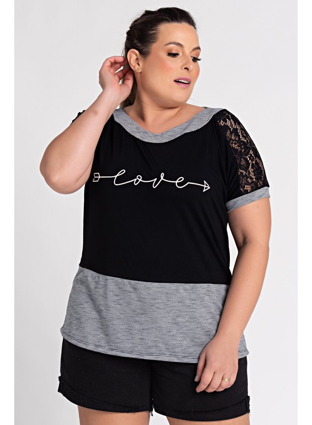 2644 blusa feminina plus size visco estampada love renda mangas moda prime serena 1
