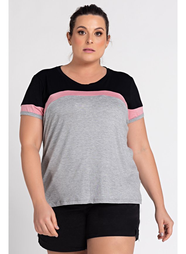 2645 blusa feminina plus size visco tricolor moda prime serena 3