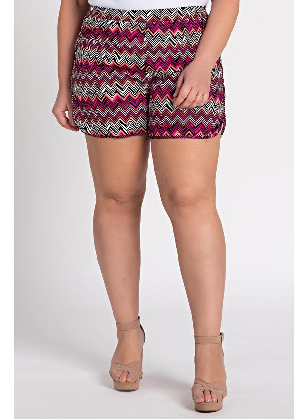 2431 shorts feminino plus size viscose elastano estampado moda prime serena 7