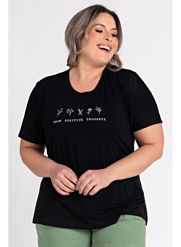 2624 t shirt feminina plus size estampada grow positive thoughts moda prime serena 1