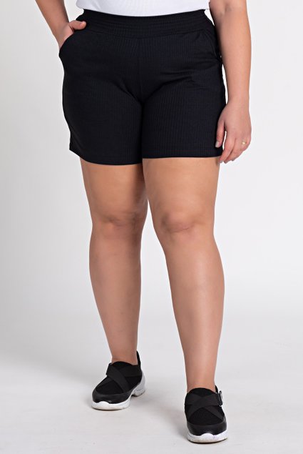 3134 short feminino plus size ribana canelada bolsos frente moda prime shimy 1