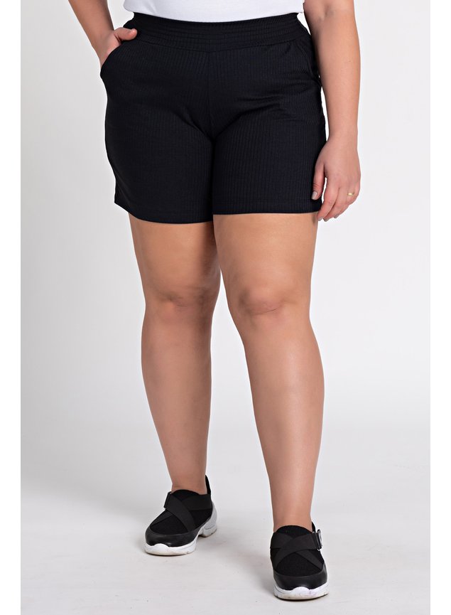 3134 short feminino plus size ribana canelada bolsos frente moda prime shimy 1