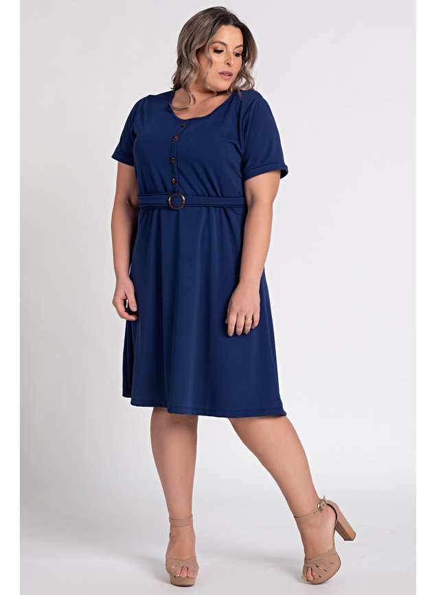 2286 vestido plus size crepe bela botoes fake cinto removivel ki beleza 1