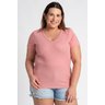 0585201 blusa feminina plus size ribana canela decote v cereja rosa moda prime