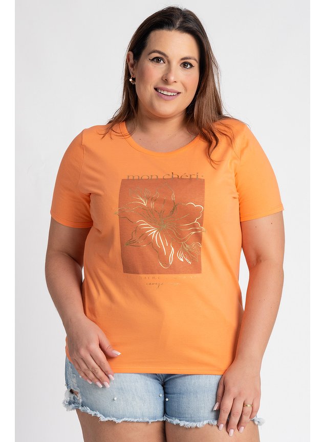 0585203 t shirt feminina plus size estampada mon cheri le charme d une vie cereja rosa moda prime