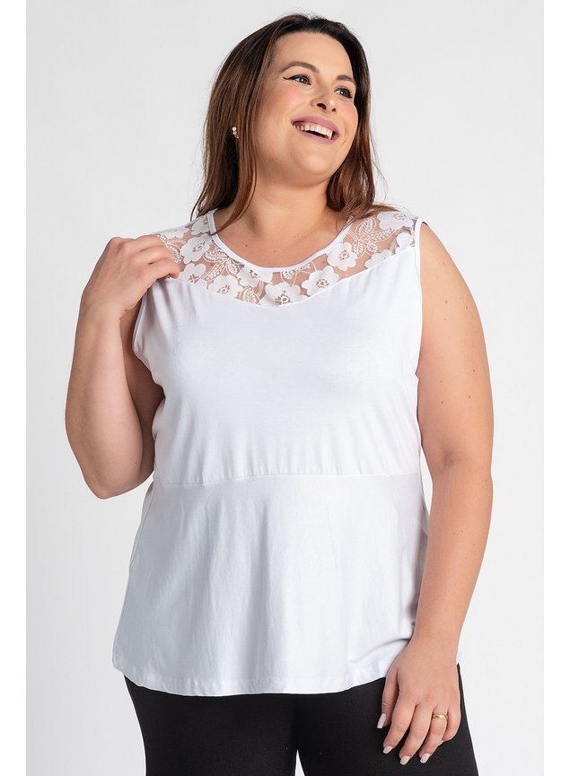 2637 regata feminina plus size visco detalhe devore serena moda prime