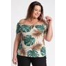 2632 blusa feminina plus size visco ciganinha estampada detalhe amarracao serena