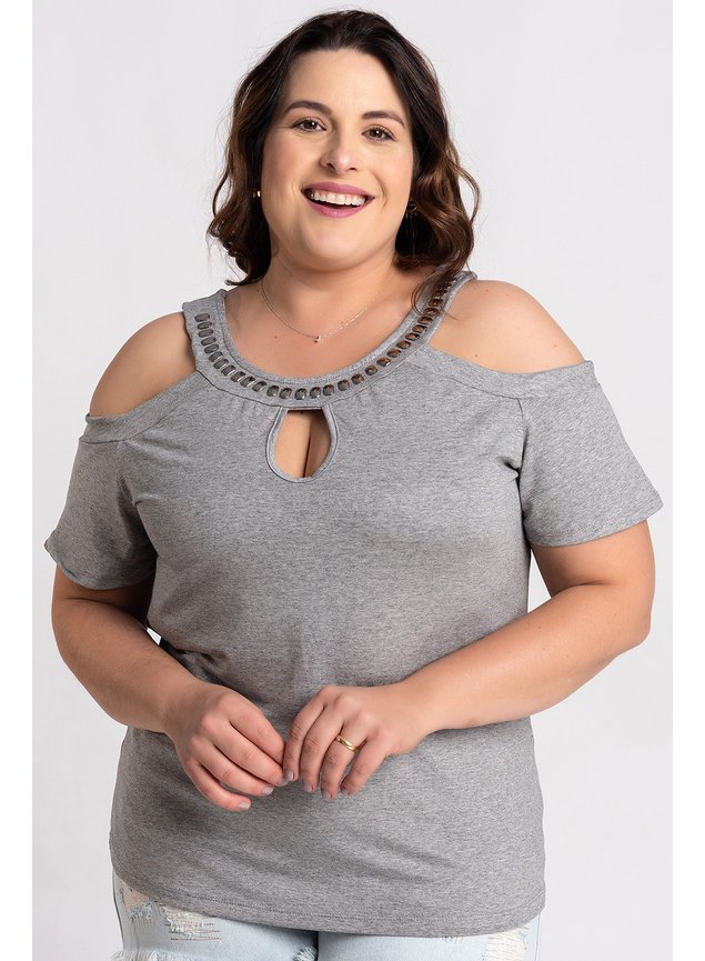 2158 blusa feminina plus size visco detalhe pedras gola serena moda prime 7