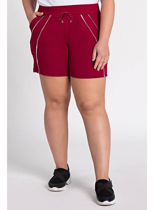 2650 bermuda feminina plus size visco bolsos frente filetes contrastantes cordao fake ponteiras serena