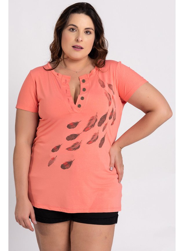 2639 2699 blusa feminina plus size visco estampada penas gola botao serena moda prime 4