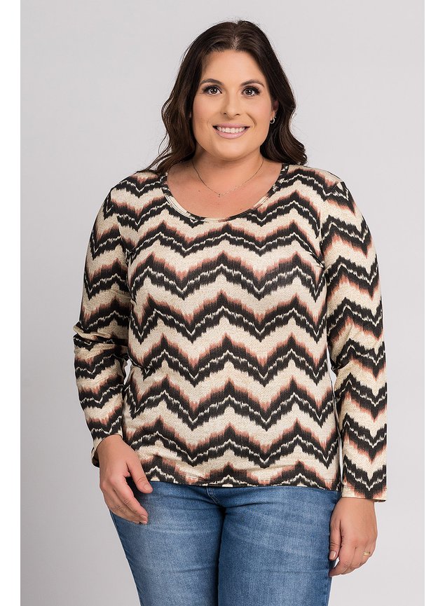 2357 blusa feminina manga longa plus size estampada decote redondo ki beleza 5