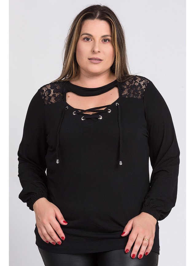 2723 2736 blusa feminina plus size visco detalhe renda ilhos elastico punho serena 5