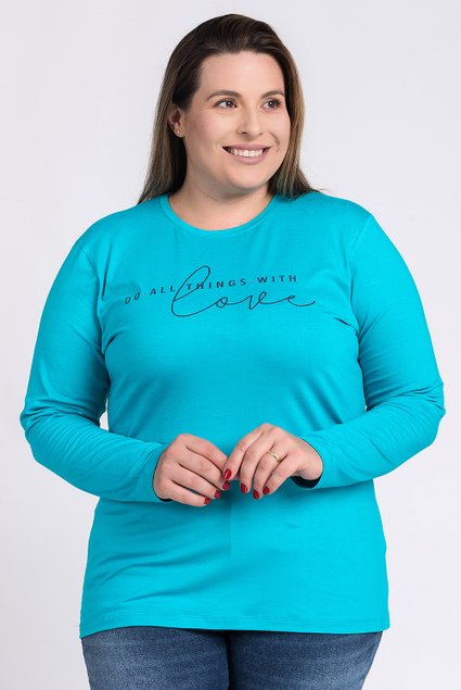 2731 blusa feminina plus size manga longa visco estampada do all things with love serena