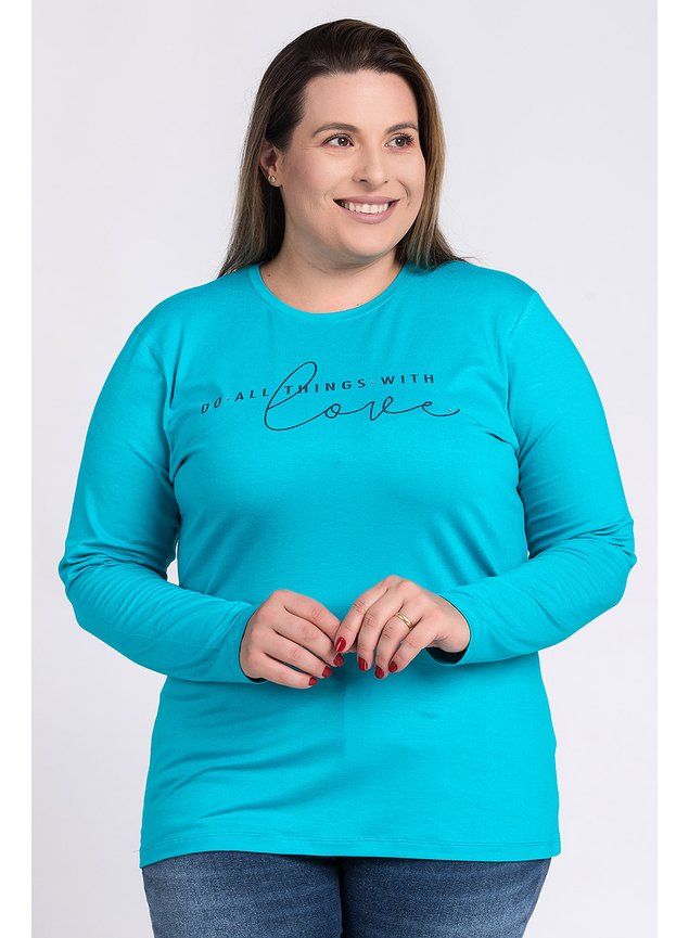 2731 blusa feminina plus size manga longa visco estampada do all things with love serena