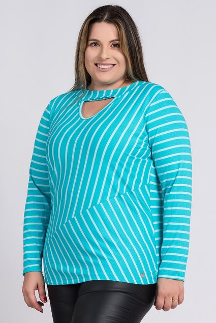2722 blusa feminina manga longa visco listrada vazado abaixo gola serena 8