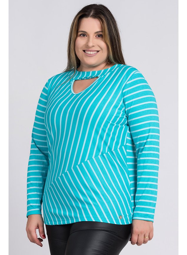 2722 blusa feminina manga longa visco listrada vazado abaixo gola serena 8