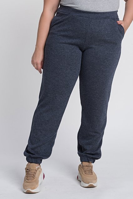 kib2377 calca feminina plus size malha tricot lurex bolsos frente elastico ki beleza 2