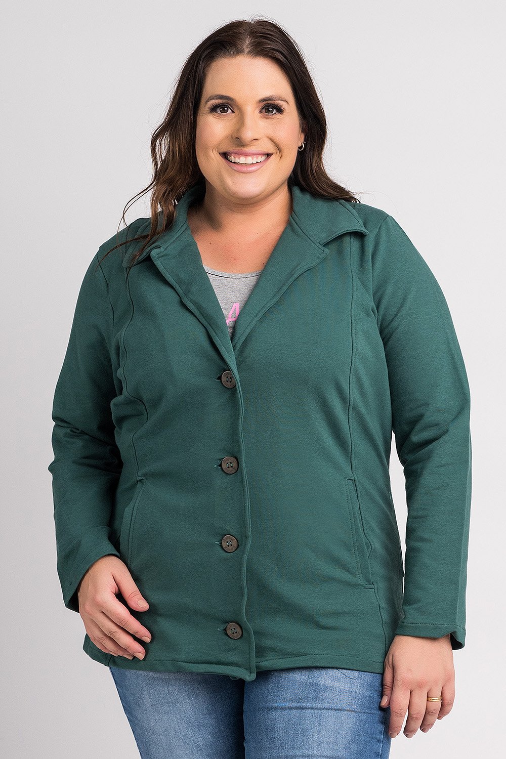 Fashion casaco plus size feminino