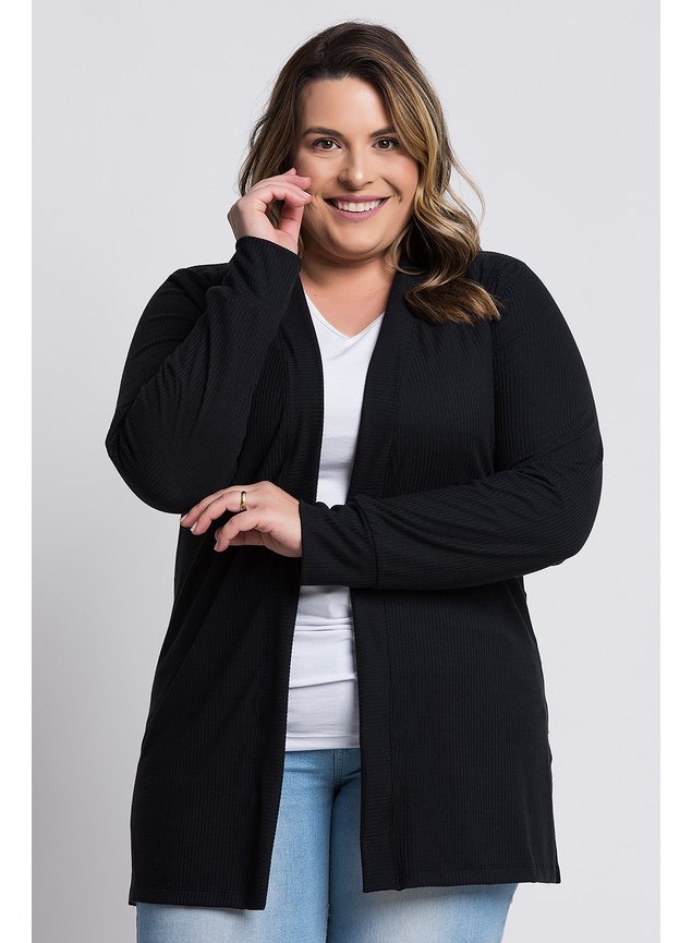 2725 cardigan feminino plus size ribana larga serena 4