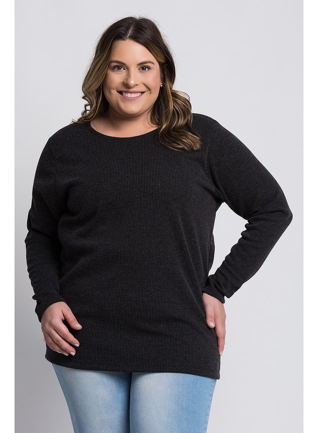2750 blusa feminina plus size ribana canela basica serena