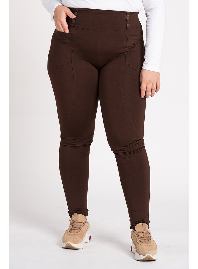 2712 calca feminina montaria plus size peluciada bolsos frente aplique botoes serena