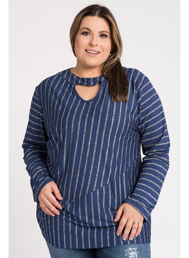 2726 blusa feminina manga longa visco listrada vazado abaixo gola serena 5