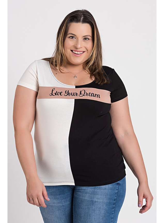 lep101489 blusa feminina plus size visco estampada live your dream lepoque