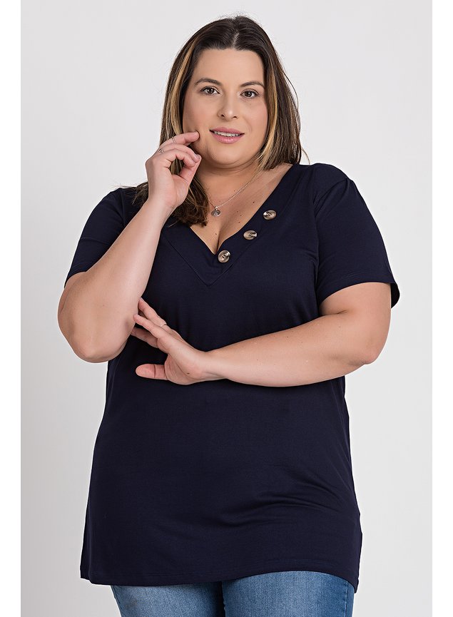 and2714 blusa feminina plus size visco decote v aplique botoes anade 5