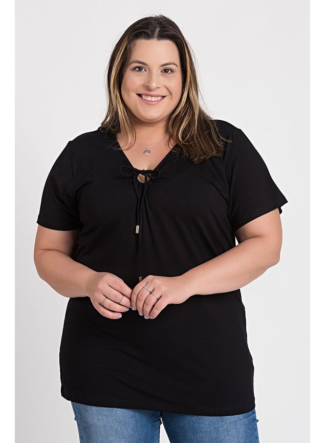 and2721 blusa feminina plus size visco detalhe gota amarracao anade