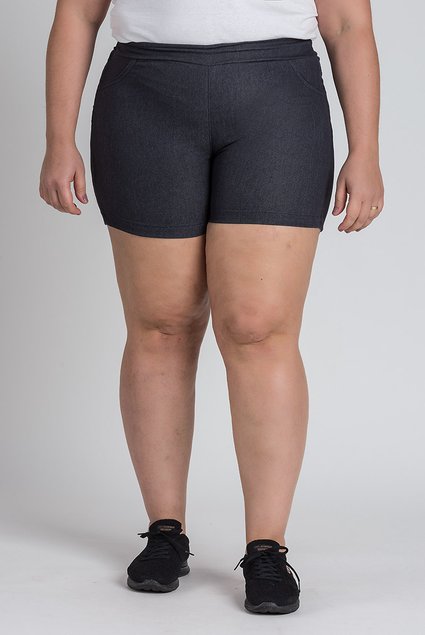 1701 bermuda feminina plus size sarja cos elastico atras serena