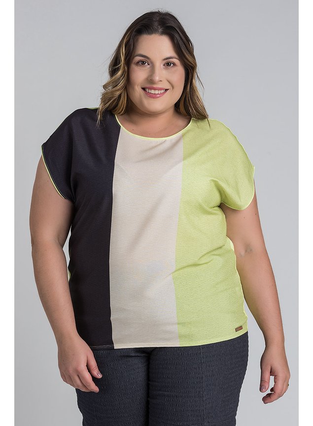 cer0585286 blusa feminina plus size tricolor sublimada visco cereja rosa