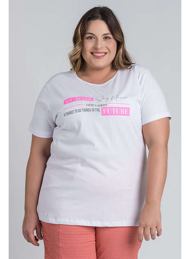 2768 t shirt feminina plus size estampada you never say never serena 5